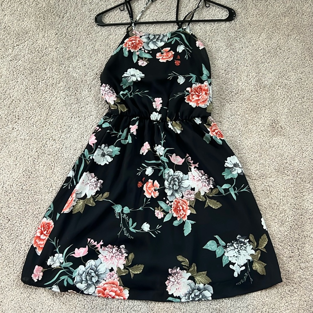 Black floral lush dress